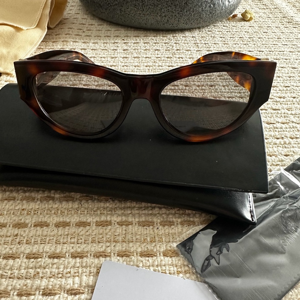 YSL Brown Sunglasses with Gold Accents - Picture 10 of 12